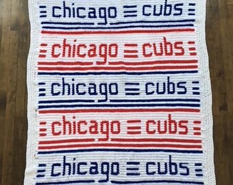 Cubs Afghan Blanket Crochet Pattern (Digital PDF)