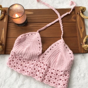 トップス antique coral pink crochet cover top VAOYIU Women's Knit Crochet Crop Tops Long Sleeve Beach