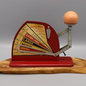 Vintage Style Jiffy Way Metal Poultry Egg Weighing Scale Rustic Farmhouse  Decor 