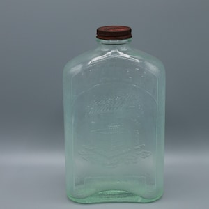 Antique Vintage Glass Wishing Well Refrigerator Water Bottle 1910s