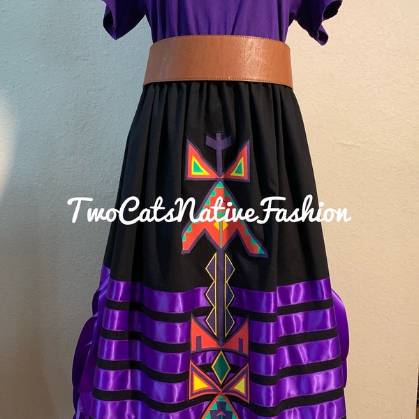 Black with Purple Ribbon Skirt