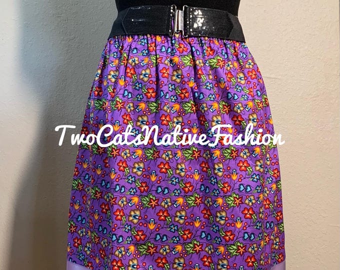 Liz Pelland Large Ravens Purple Ribbon Skirt