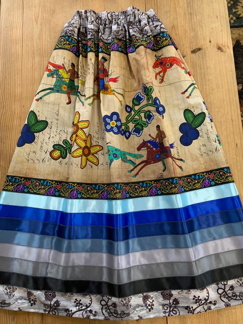 Birch Ledger Strawberry Ribbon Skirt w/ Black/Red/Yellow/Turquoise Ribbons main image 1