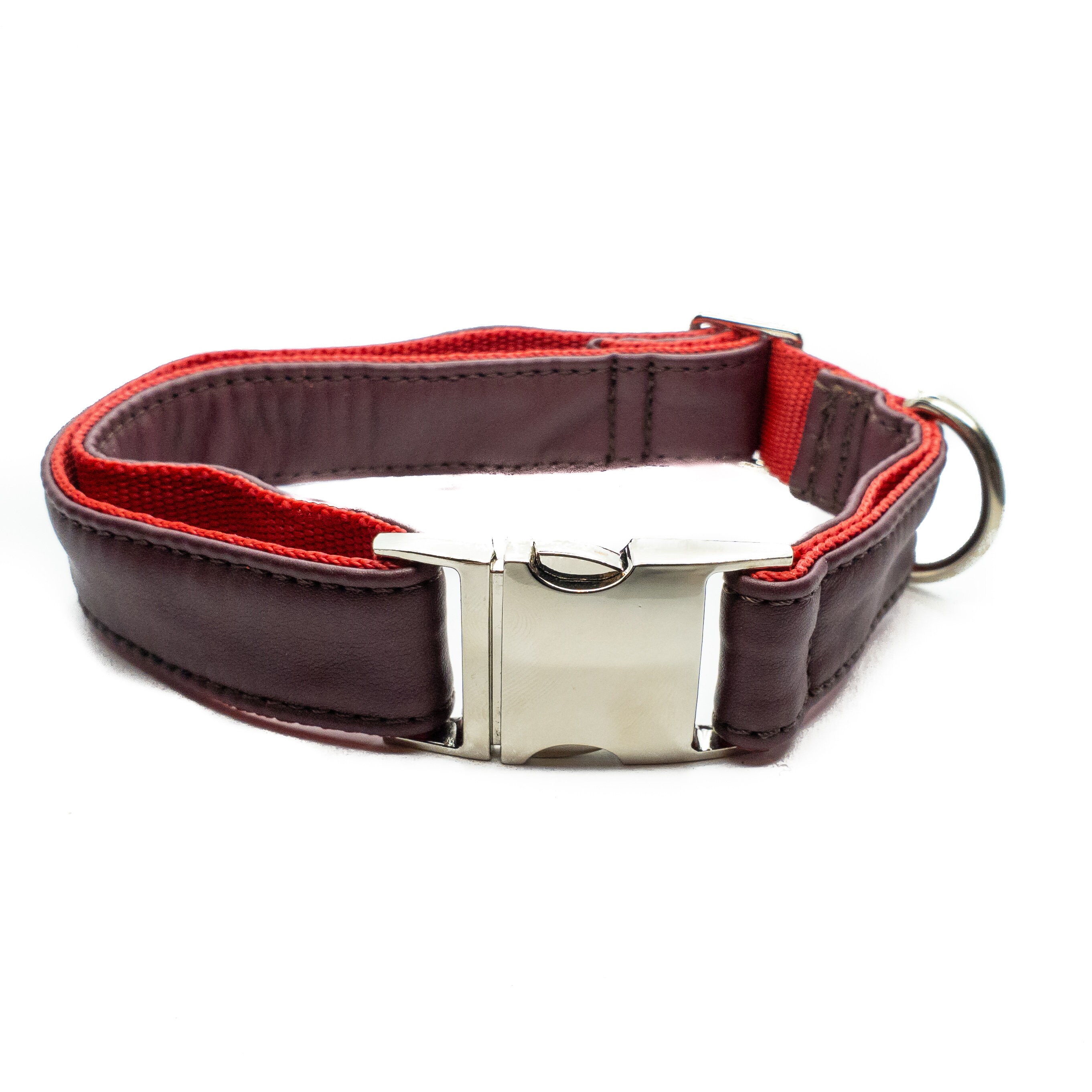 Bravo dark red strong dog collar leash. Personalized dog Etsy