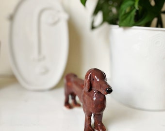 Handmade Dachshund / Sausage Dog Ceramic sculpture, handmade by Leah