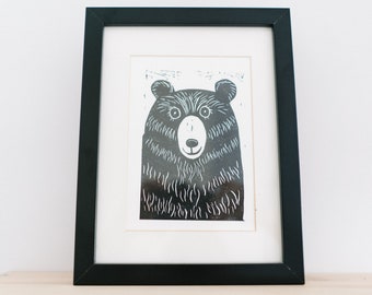 Mr bear Lino print