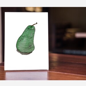 Acquerello dipinto a mano Green Pear di Leah di Lovemyartdotcom