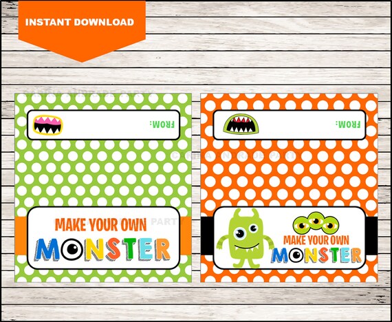 Make Your Own Monster Bag Topper For Monster Halloween Favor | Etsy