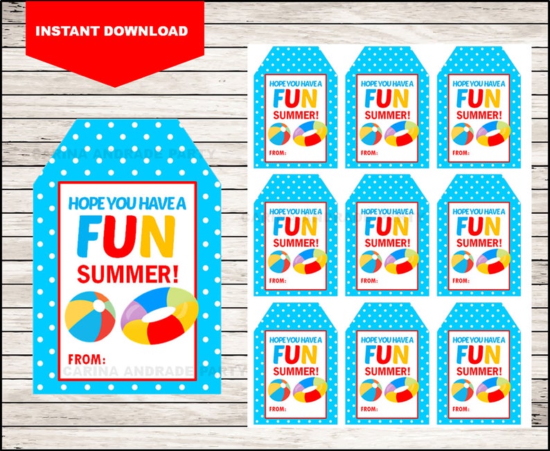 Printable Bursting With Fun End Of School Cards Hope You Etsy