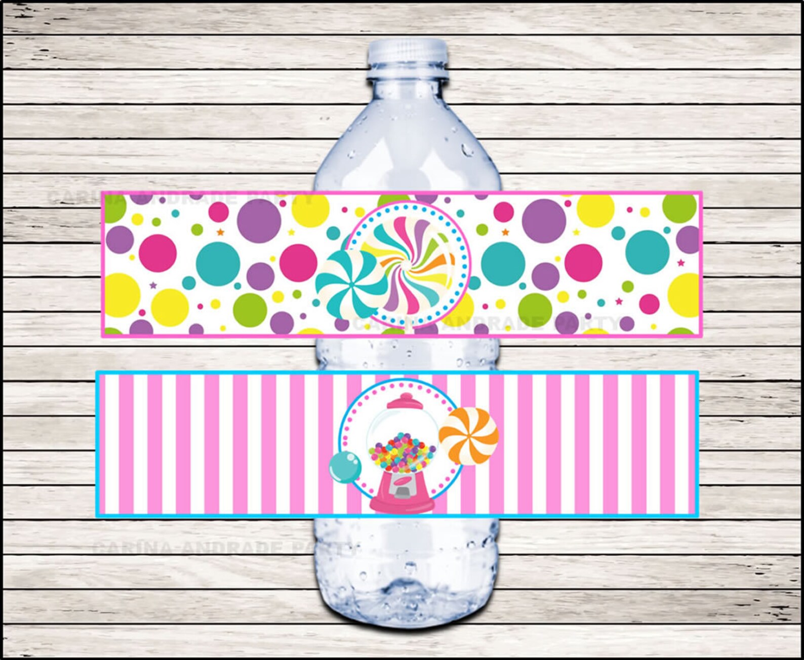 Candy Water Bottle Label instant download Sweets birthday Etsy