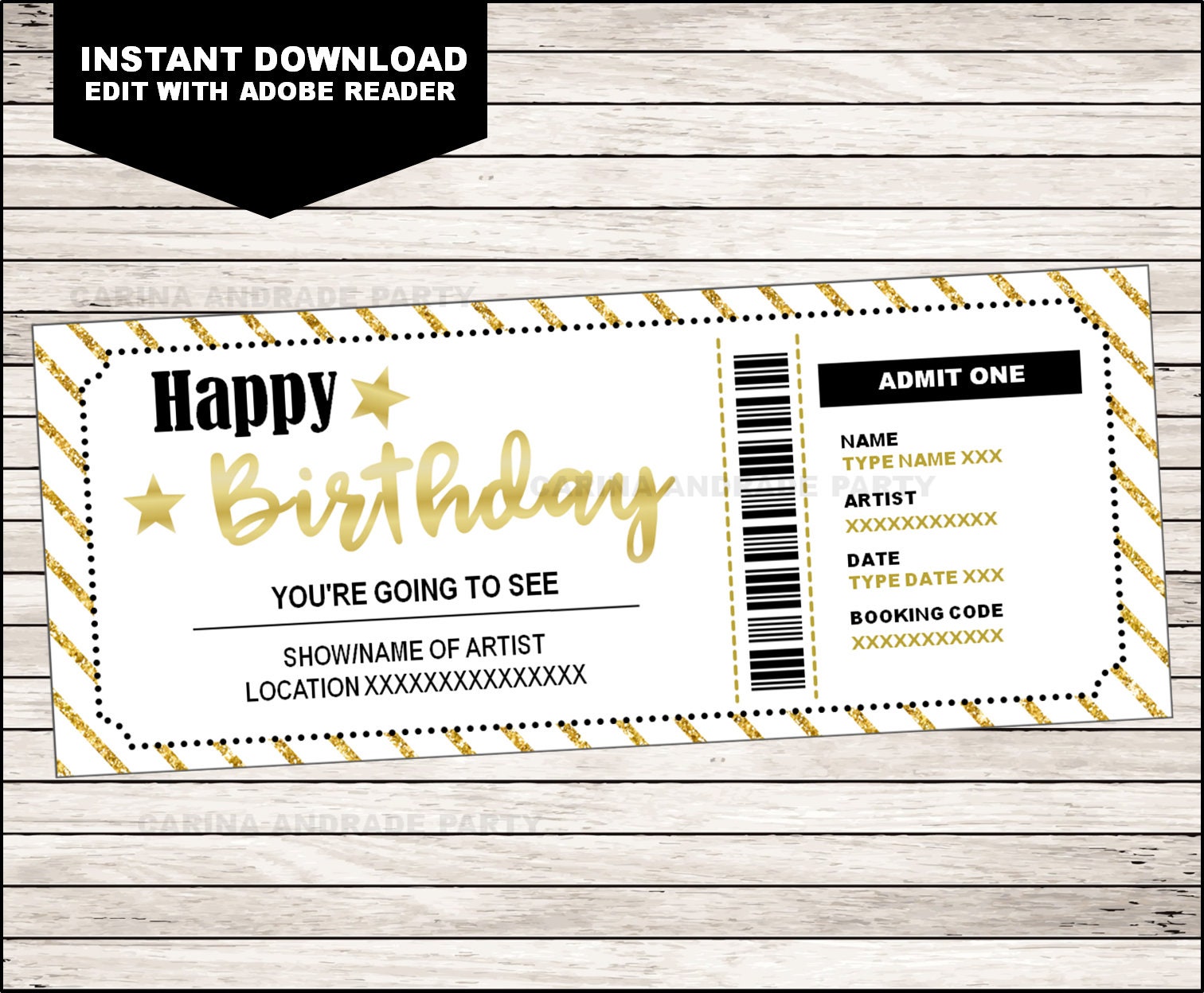 Baseball Ticket Birthday Gift - Surprise Ticket to a Baseball Game -  Printable template - Gift Voucher Coupon - EDITABLE TEXT DOWNLOAD