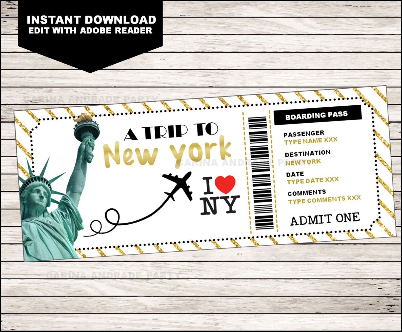 New York Birthday Gift Boarding Pass Ticket Surprise Flight Etsy New York Birthday Gift Boarding Pass Ticket Surprise Flight Etsy