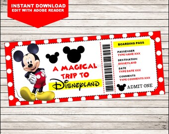 Printable Ticket to Disneyworld DIY Personalize Disneyworld - Etsy