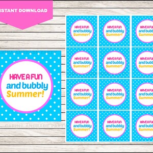 Printable Bubble End of School Cards , Funny Gift Tags , Printable Summer Gift Tag cards instant download