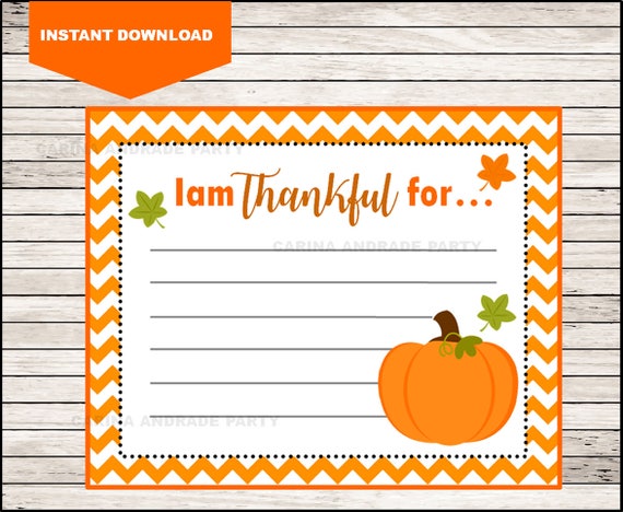 I Am Thankful For Cards Thankful for fill in the blank | Etsy