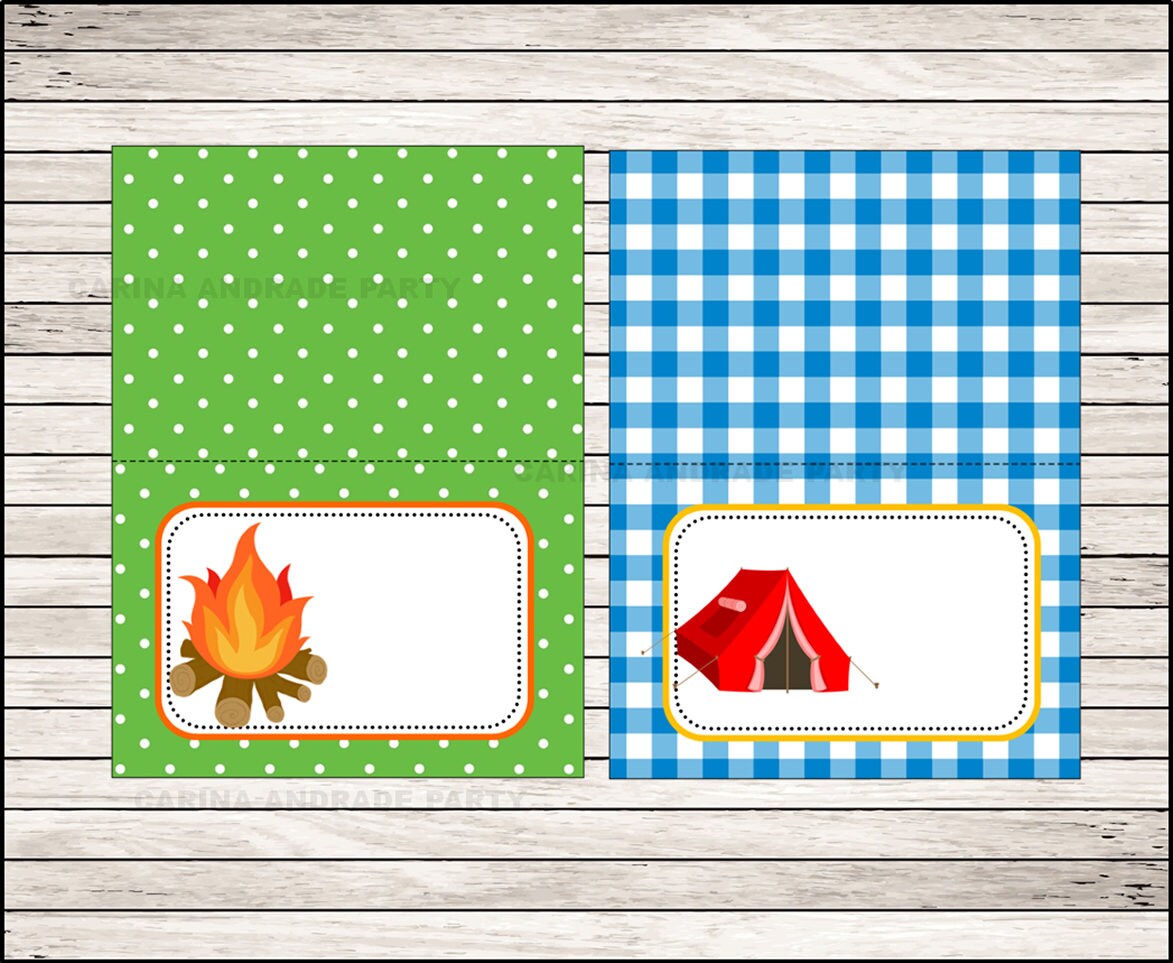 Camping Food Labels instant download camping Tent cards Etsy