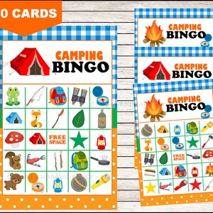 Camping Bingo 10 Cards Printable Camping Bingo Cards Camping - Etsy