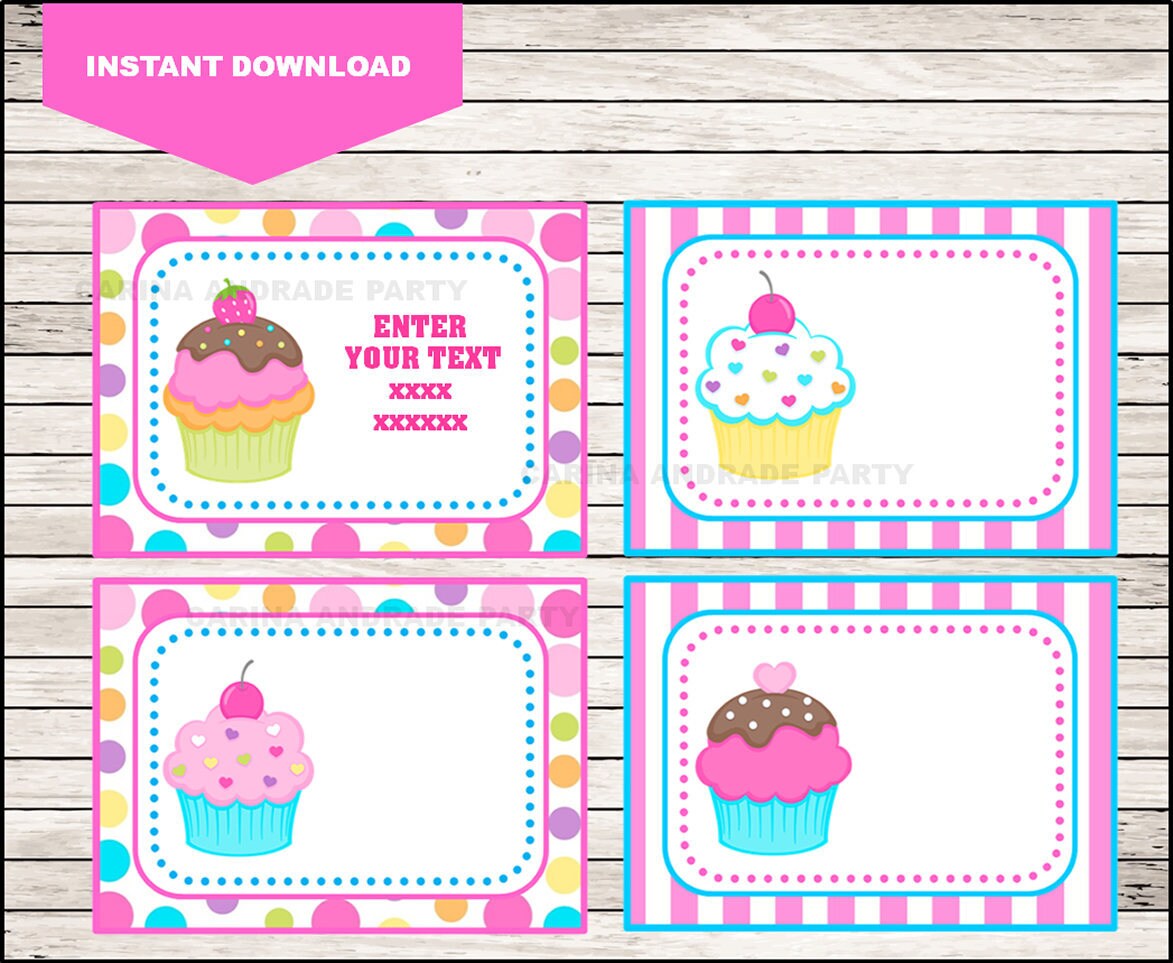 Cupcakes School Label Name Label Name Sticker Back Etsy Cupcakes School Label Name Label Name Sticker Back Etsy