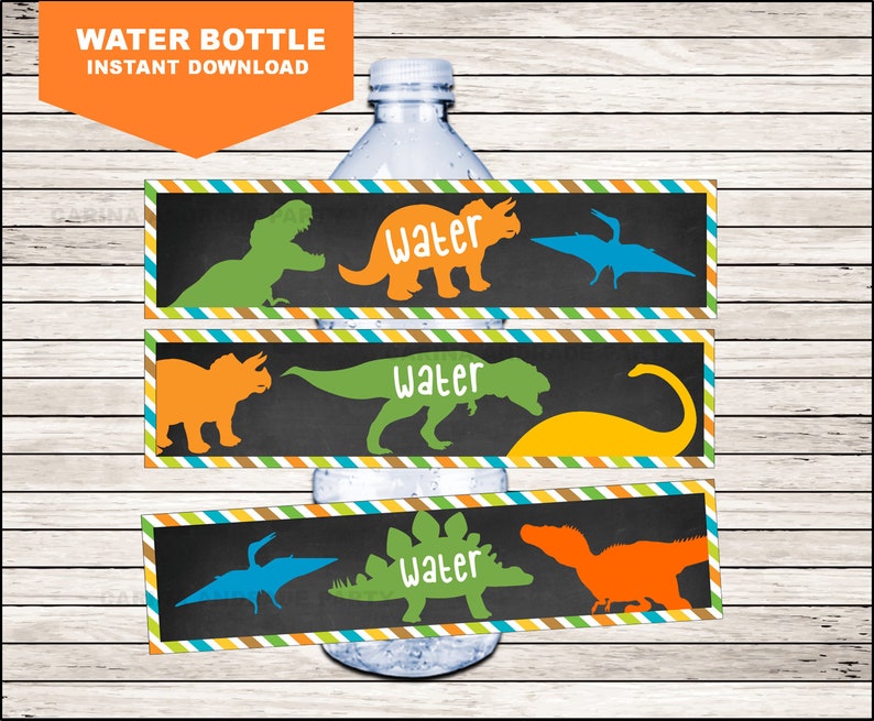 dinosaur party water labels dinosaur bottle labels