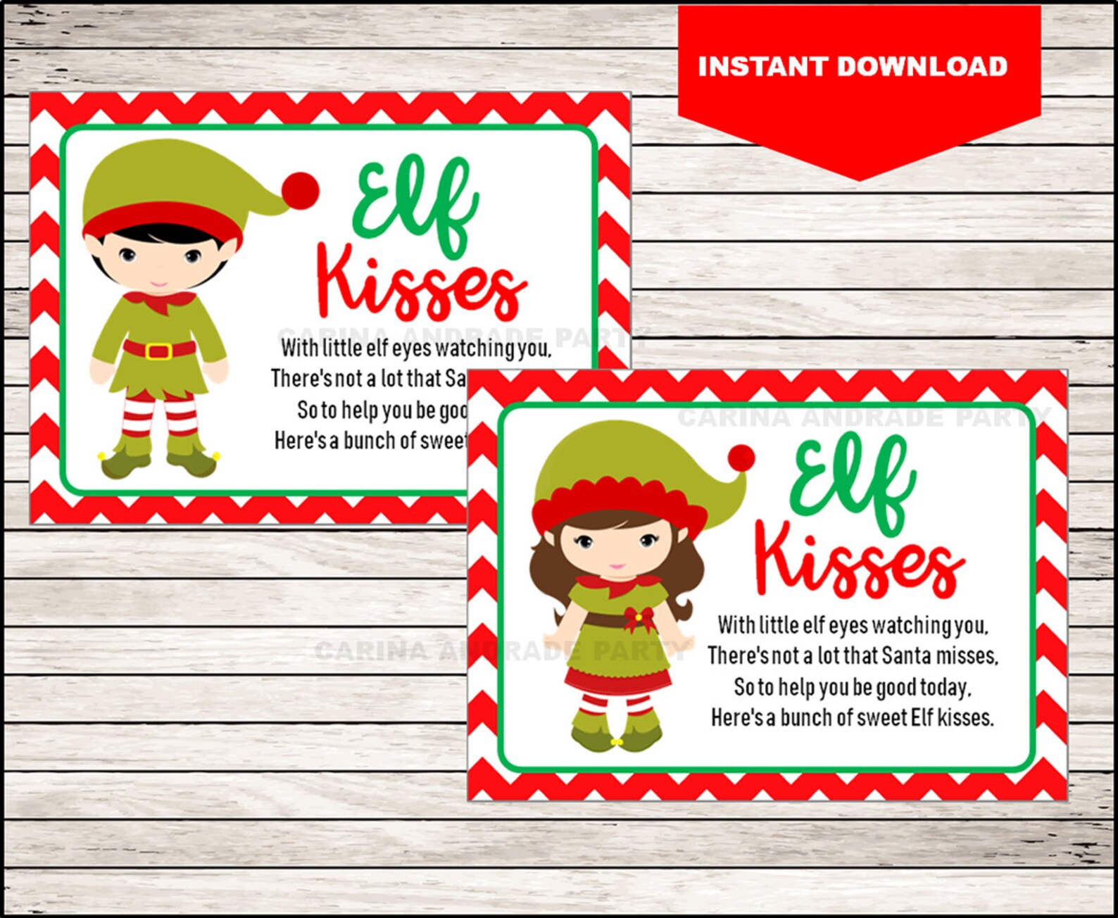 Elf Kisses Christmas Elf Kisses Tag Christmas Tag Kids | Etsy