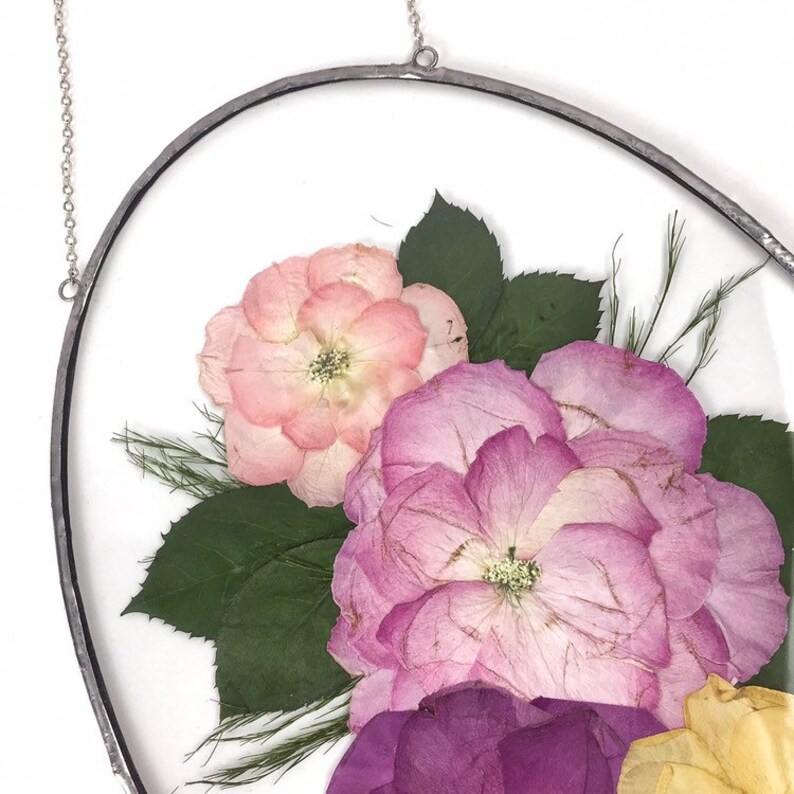 Pressed roses in floating frame flower arrangement botanical Etsy