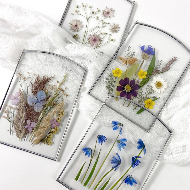 Pressed Flower Art Herbarium Frame Pressed Flower Frame Etsy