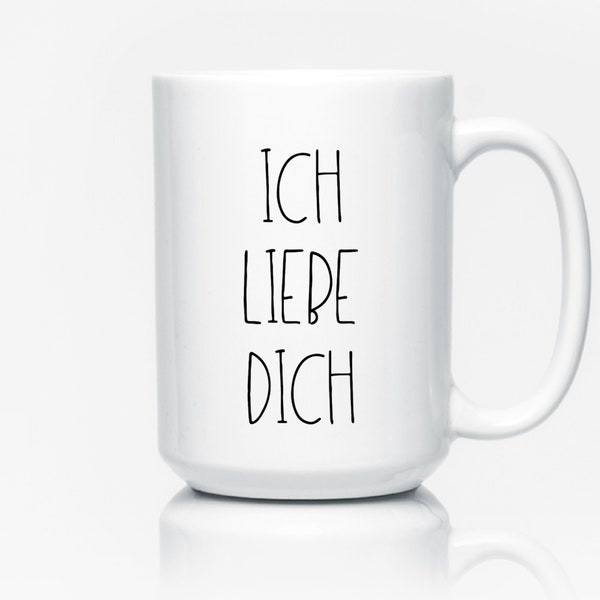 German Gifts, Ich Liebe Dich, I love you mugs, German Mug, Gift for Spouse, Romantic Gifts for Her, Fiance Gift, Spouse Gift, Minimalist Mug