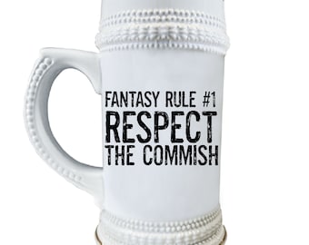 Customized Fantasy Football Beer Stein, Fantasy Commissioner Gift, Unique Gifts for Men, Custom Beer Mug, Gifts for Guys, Football Gifts