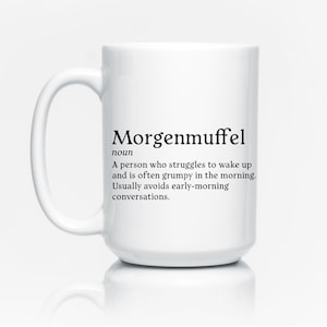 Morgenmuffel definition, German definition, Funny german coffee mug
