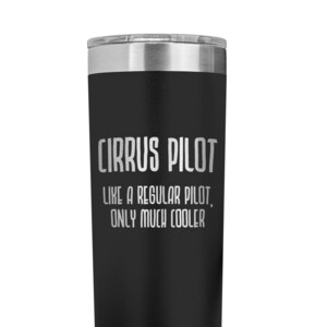 Pilot Gifts, Cirrus Pilot Coffee Tumbler, Aviator Gift, Christmas Gift for Pilot, Insulated Tumbler, Gift Father, Unique Gifts for Men