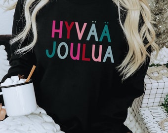 Christmas Shirt Women, Hyvaa Joulua, Finnish Christmas Shirt, Finnish Gift, Holiday Apparel Women, Women's Holiday Shirt, Winter Shirt