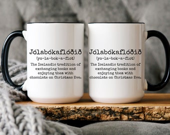 Definition Mug, Icelandic coffee mug, Book Flood, Gift for Book Lover, Reading Gifts, Icelandic Gifts, Jolabokaflod, Best Friend Gift