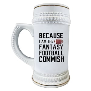 Fantasy Football Commish Beer Stein, Personalized Gifts, Beer Lovers, Fantasy Football Beer Mug, Gift for Fantasy Football Commissioner