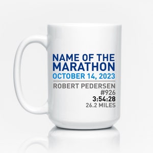 Marathon Runner Gift, Commemorative Mug, Mugs marathon runner, Runner Mug, Personalized Marathon Mug, Custom Gift for Runners