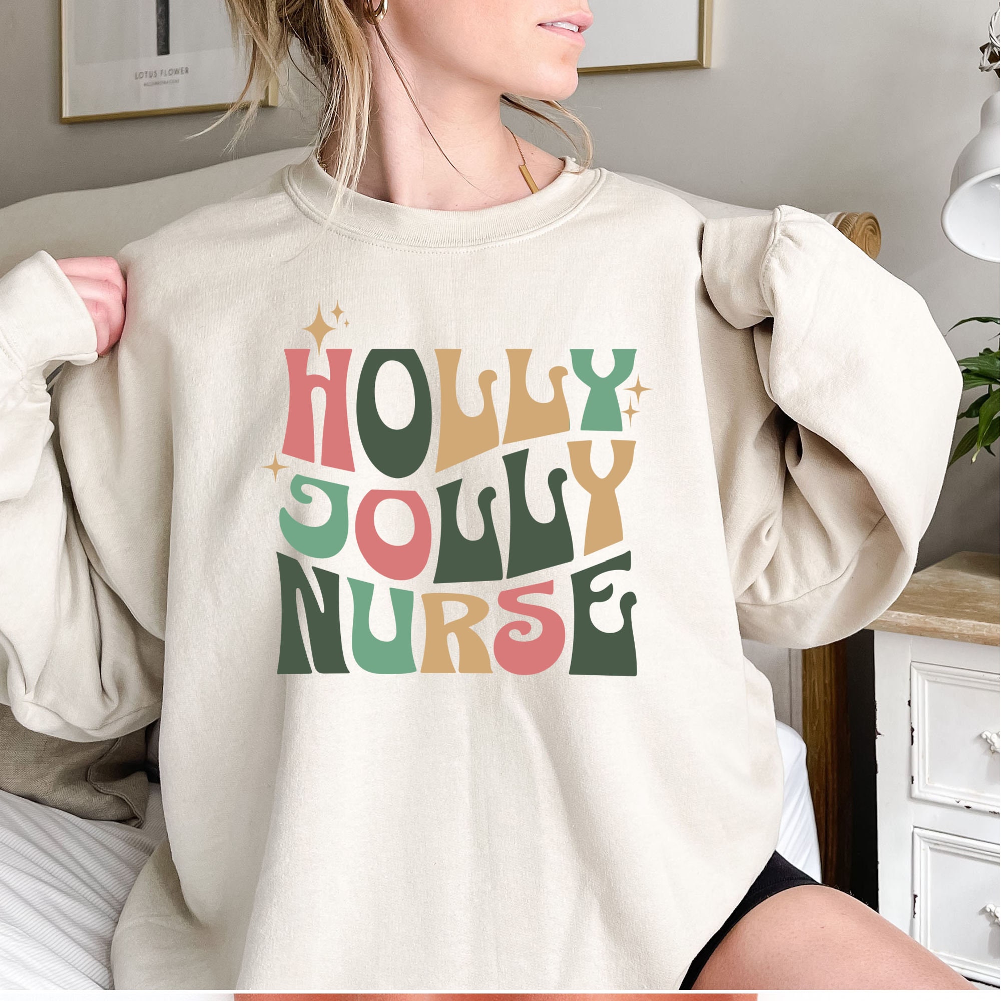 Nurse Christmas Shirt Holly Jolly Nurse Sweatshirt Nurse - Etsy