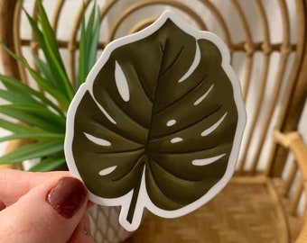 Monstera Leaf, Vinyl Sticker, Waterproof Sticker