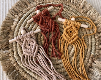 Boho Macrame Car Diffuser, Macrame Essential Oil Diffuser, Boho Car Charm