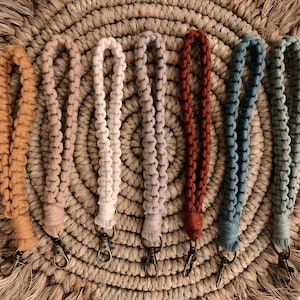 Boho Macrame Wristlet, Macrame Keychain, Boho Wristlet