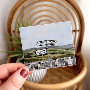 Ireland Road Sign Sticker, Ireland Sticker, Irish Landscape Sticker, Travel Sticker, Vinyl Sticker, Waterproof Sticker