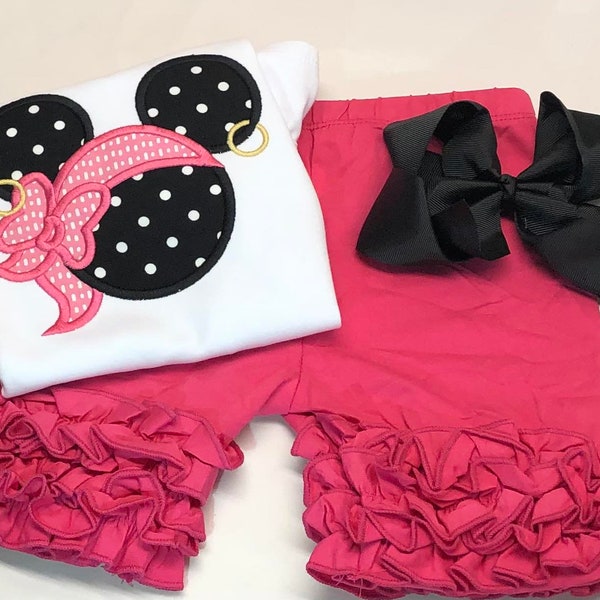 Pirate Magical Minnie Mouse Ears Monogram Shirt, cruise pirate night outfit, disney cruise, girls outfit, girls personalized shirt