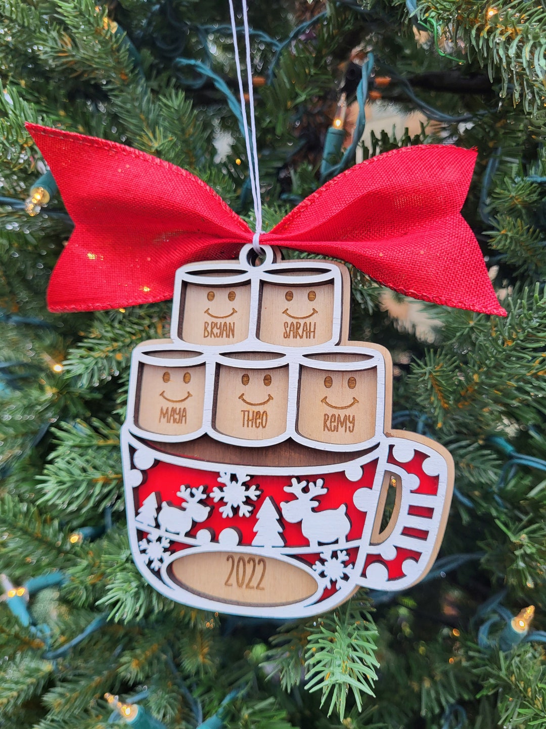 hot-cocoa-family-christmas-ornament-engraved-ornament-wood-ornament