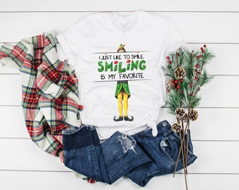 Christmas Shirt, Adult Family Matching Shirts, Christmas Shirts for the Family, Santa Elf, Christmas Classics, Smiling is my Favorite Movies