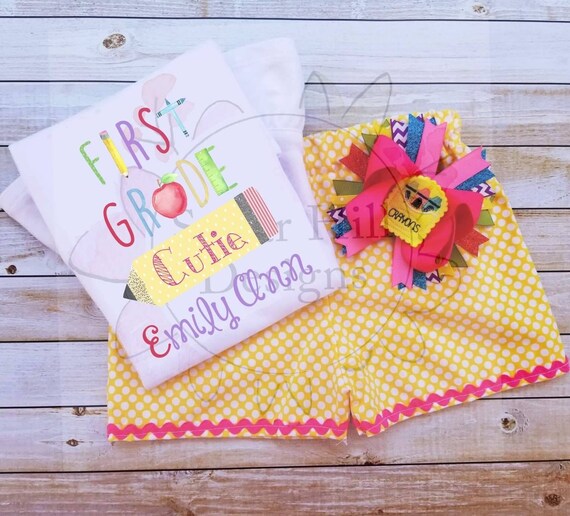 First Day of First Grade Outfit First Day of School Girls - Etsy