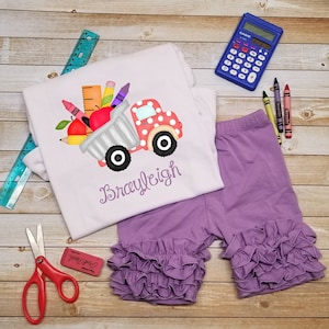 First Day of Kindergarten Outfit, First Day of School, Girls Crayon ...