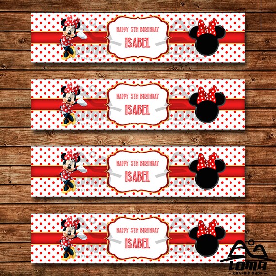 Minnie Mouse Anniversaire Bouteille Deau Etiquette Etsy Minnie Mouse Anniversaire Bouteille Deau Etiquette Etsy