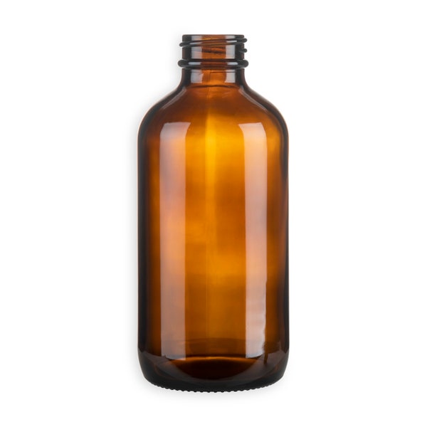 Boston Round Amber Glass Bottles