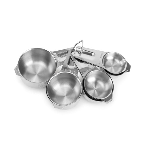 Last Confection 7pc Stainless Steel Measuring Cup Set - Includes 1/8 Cup  Coffee Scoop - Measurements for Dry and Liquid Cooking & Baking Ingredients