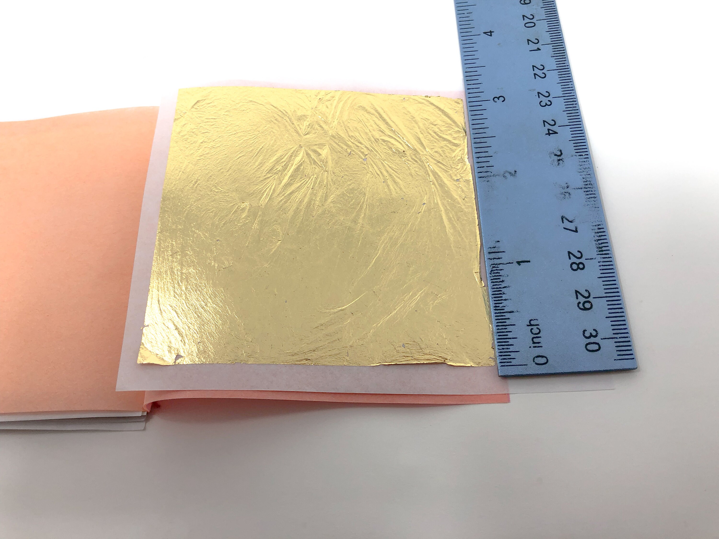 Gold Leaf Sheets-24 Karat, Hard Press Transfer Gold, Firmly Attached Gold  Leaf for Cakes, Craft and Gilding 