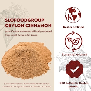 facts about Slofoodgroup Ceylon cinnamon, kosher certified, sustainably sourced and authentic from Sri Lanka