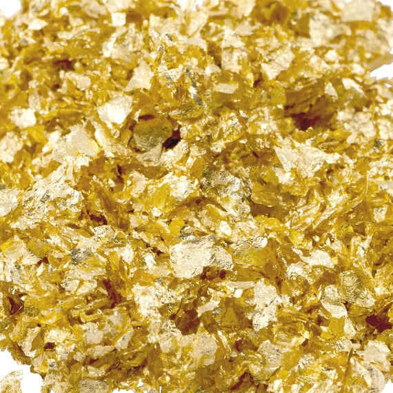 Edible Gold Leaf Flakes | Buy Pure Gold Flakes for Cakes, 100 mg